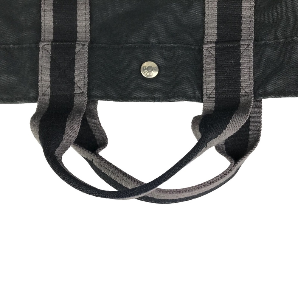 HERMES Bag Handbag Black Canvas Yell line Authentic - Picture 8 of 9